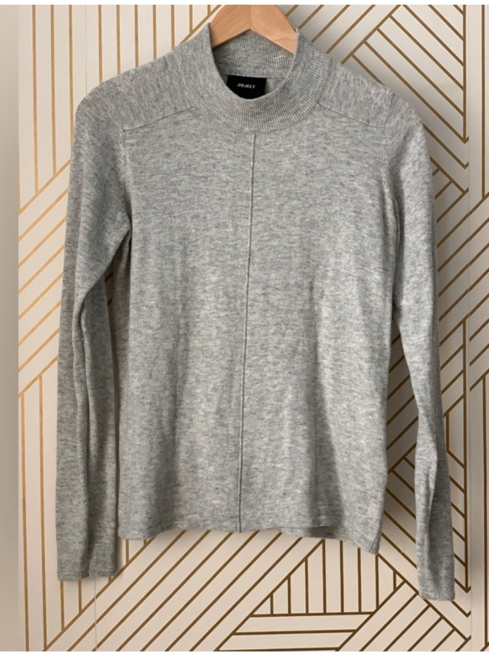 ASOS Object collectors wool blend mock neck turtleneck cotton gray sweater S